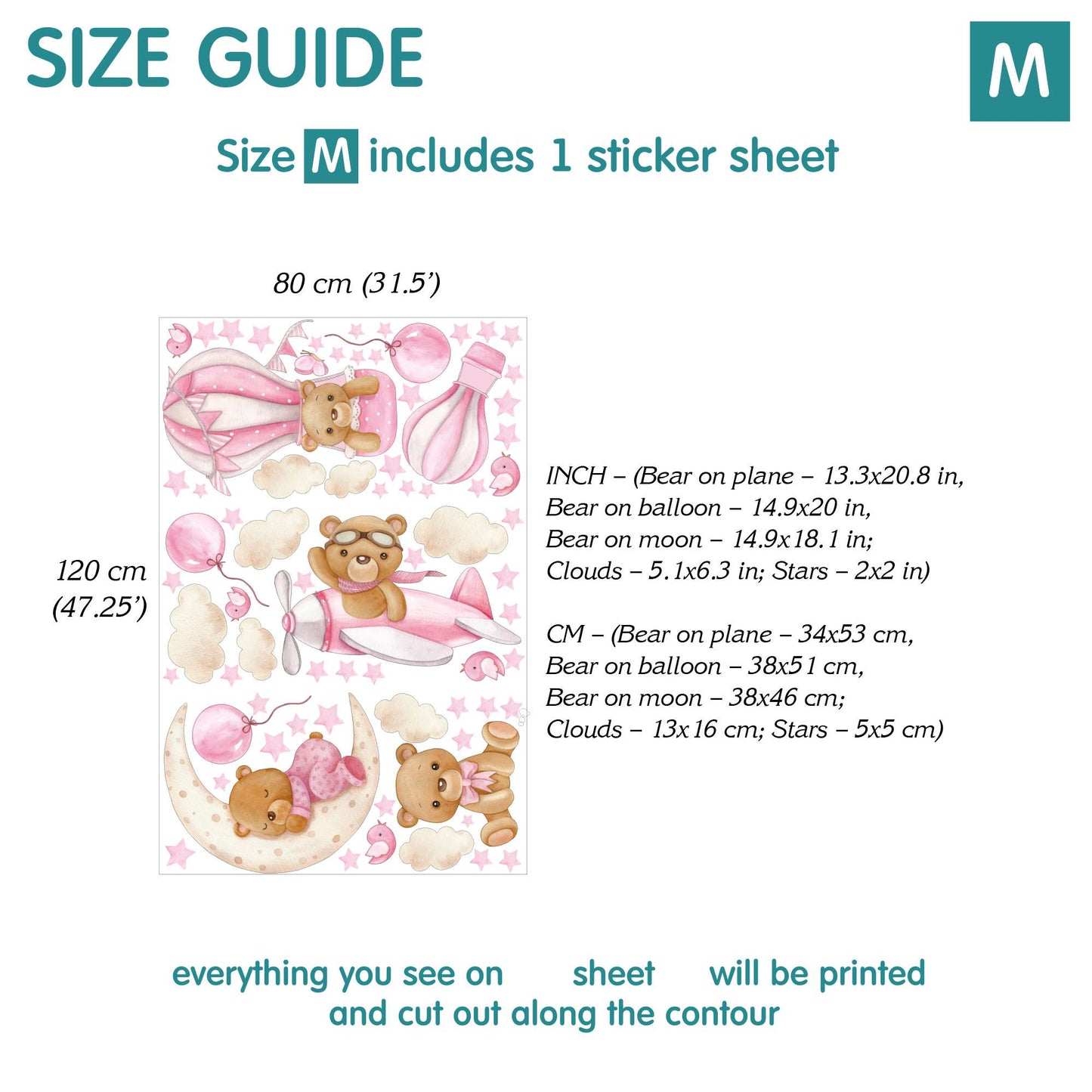Bears Wall Decals 18.19 (Blue)