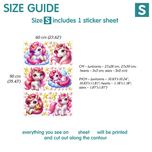 Unicorns Wall Decals 2.23