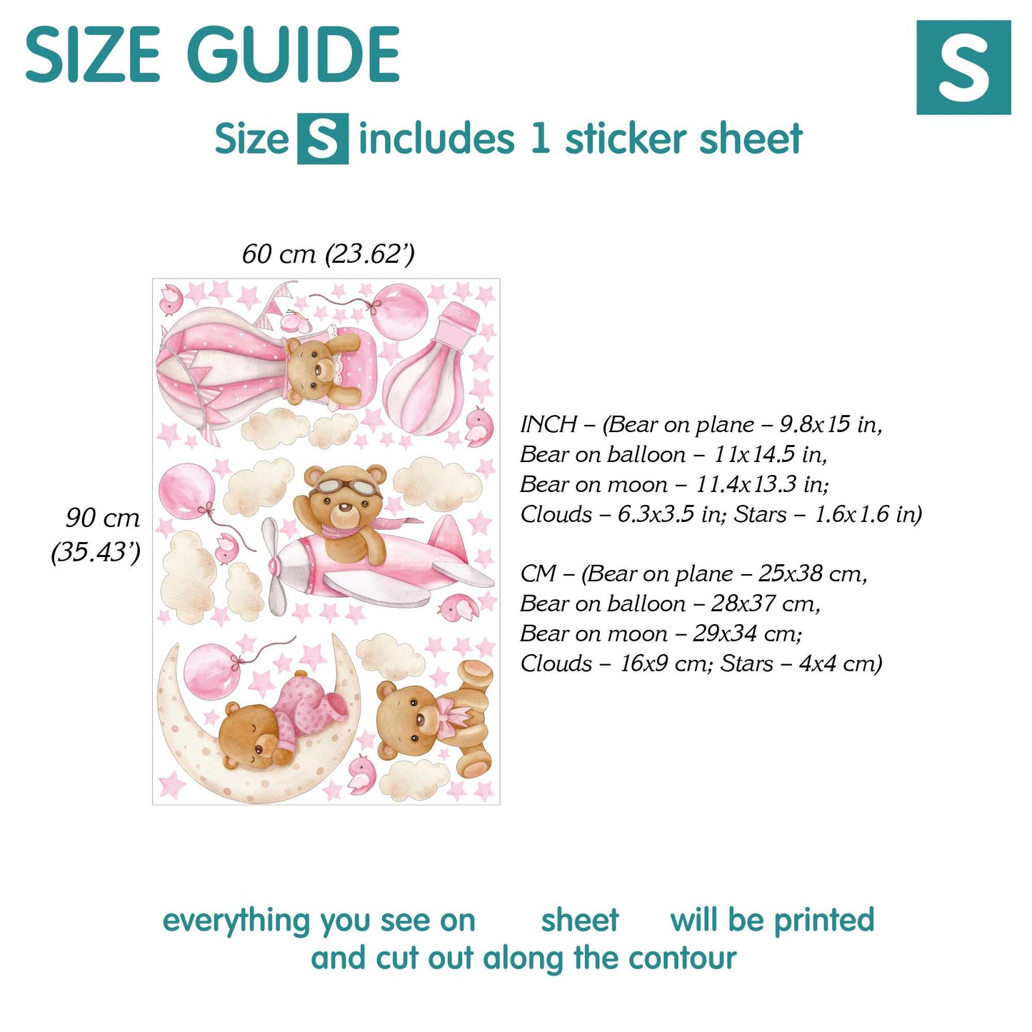 Bears Wall Decals 18.19 (Blue)