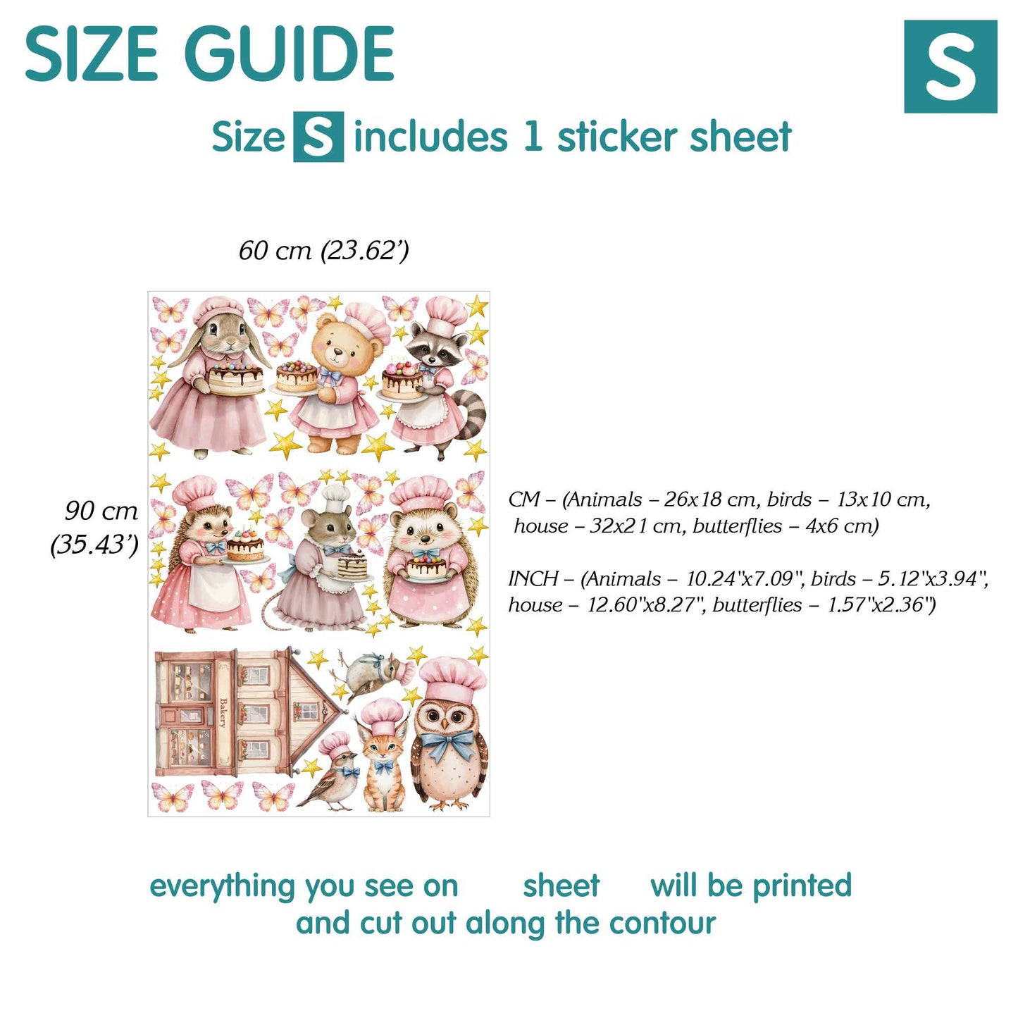 Bakery Animal Wall Decals