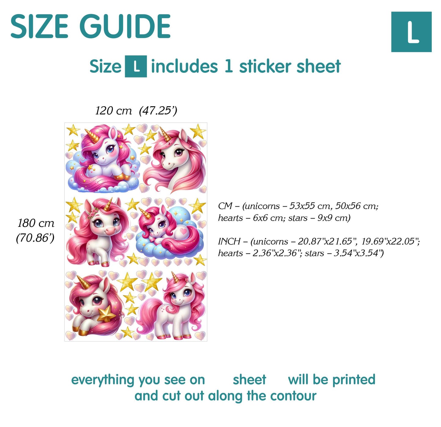 Unicorns Wall Decals 2.23