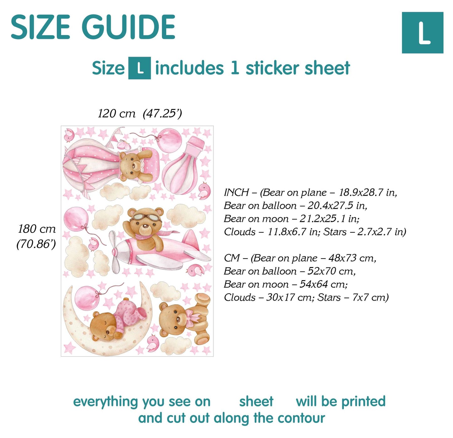 Bears Wall Decals 18.19 (Blue)