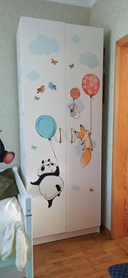 Animal with Balloons Wall Decals