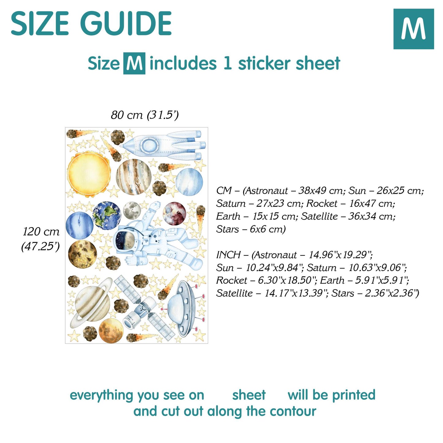 Space Wall Decals 12.0