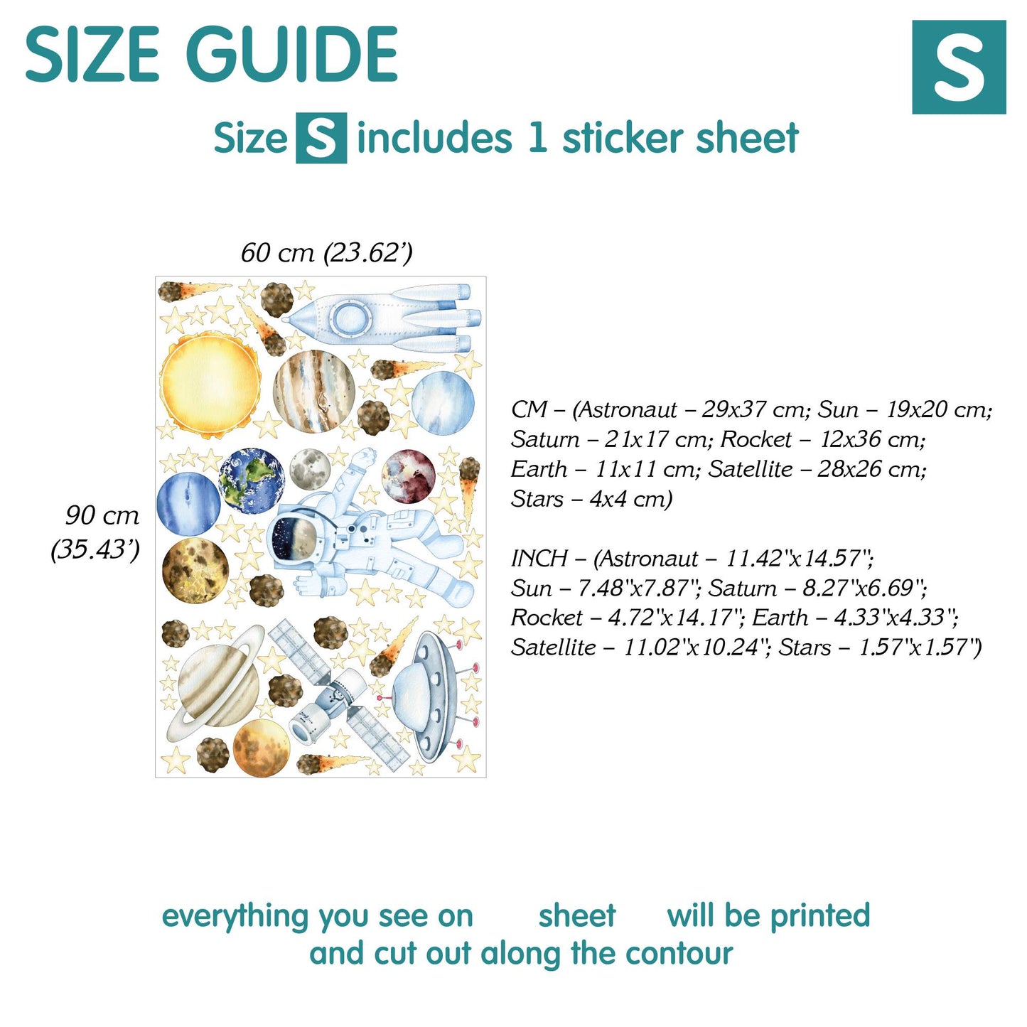 Space Wall Decals 12.0