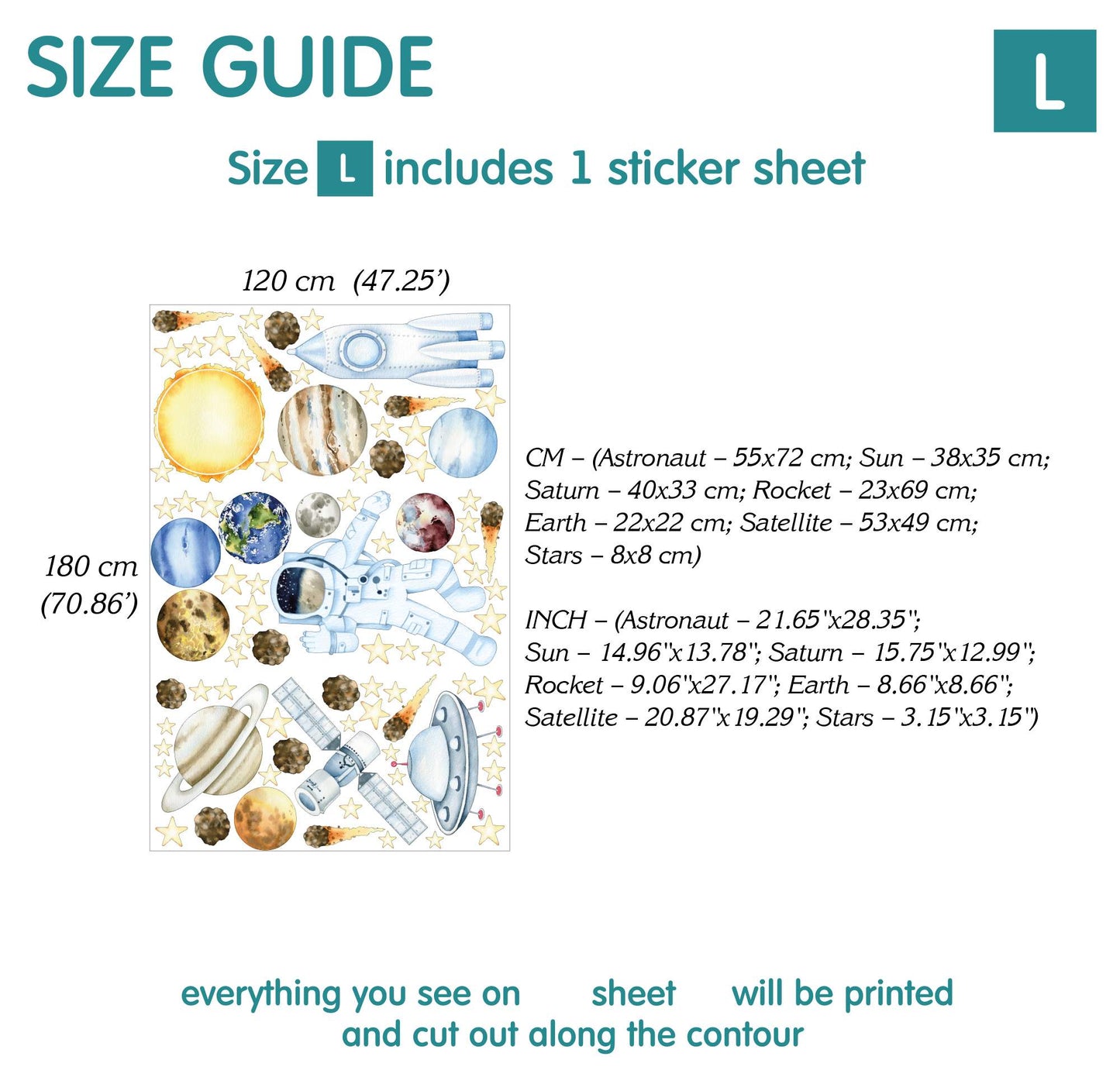 Space Wall Decals 12.0