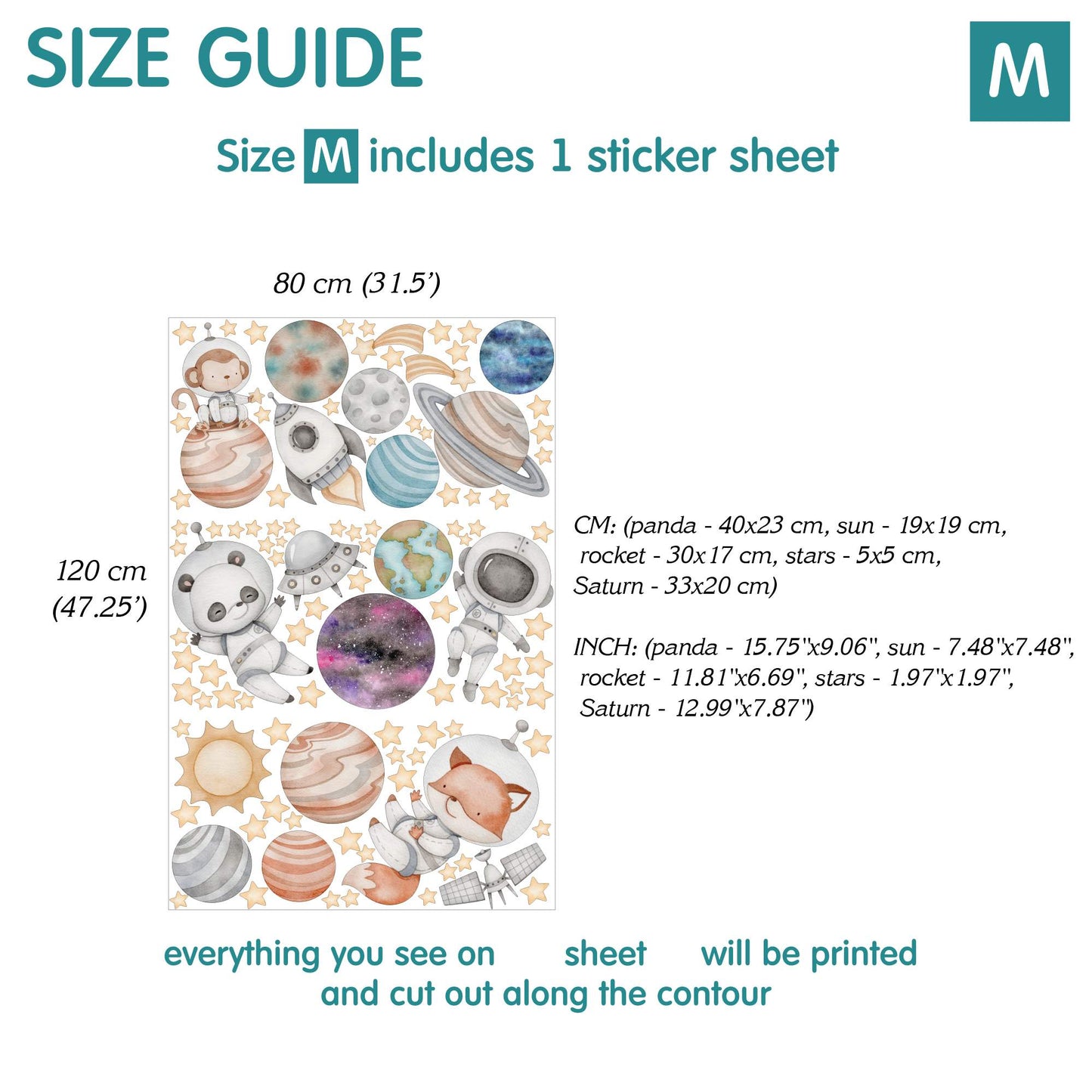 Space animals Wall Decals 16.0