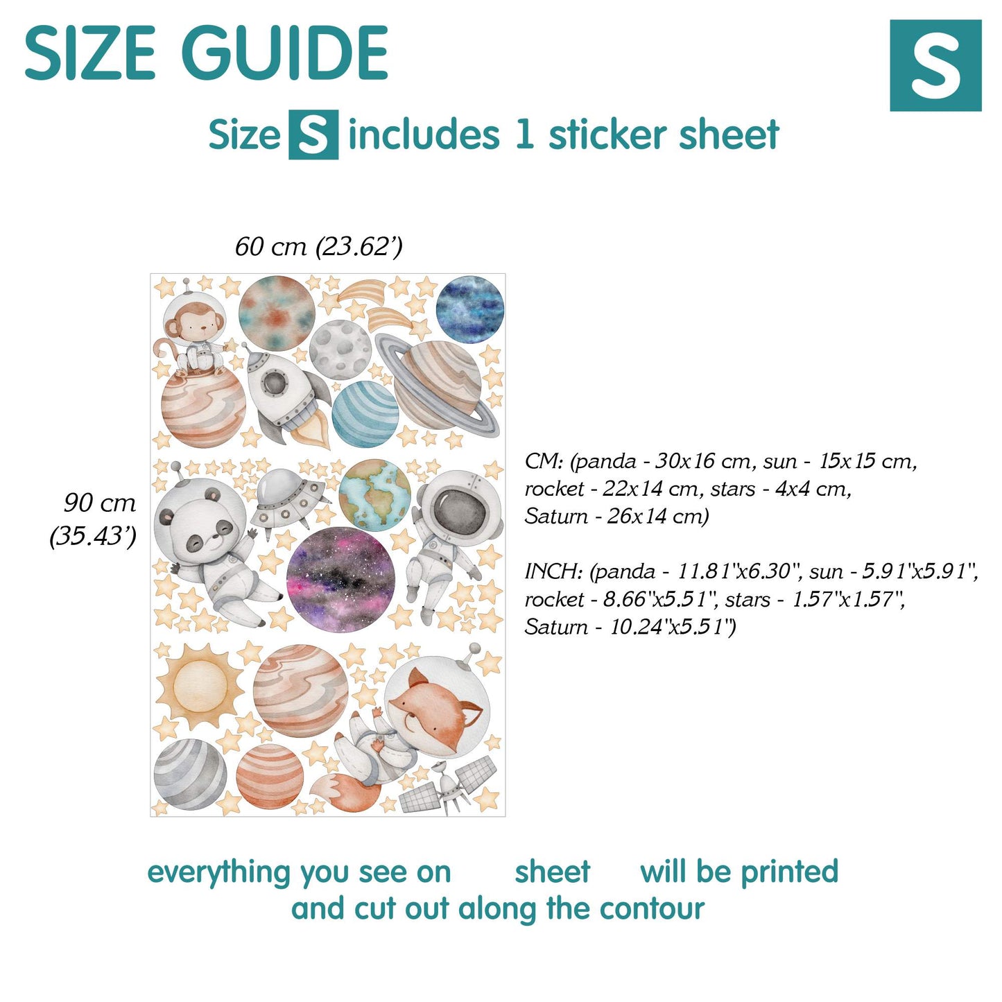 Space animals Wall Decals 16.0