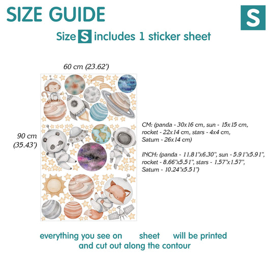 Space animals Wall Decals 16.0