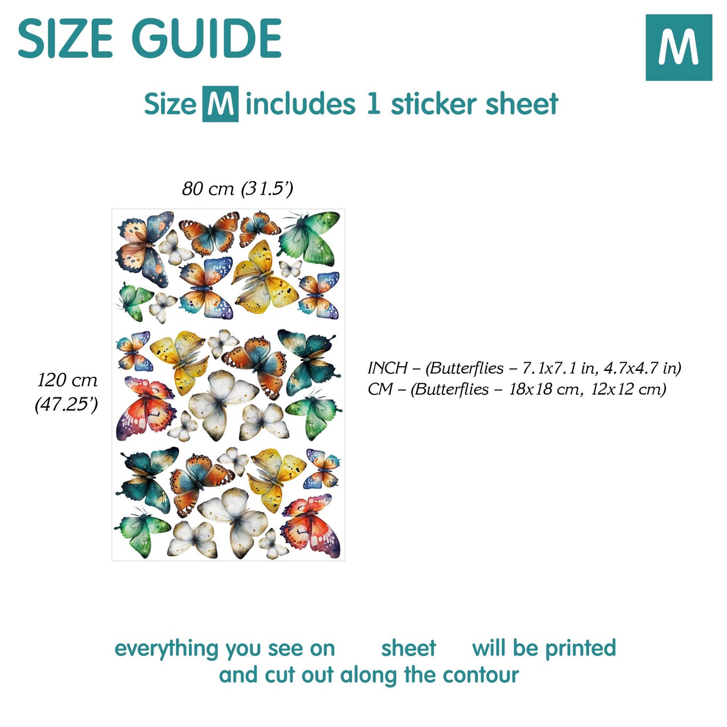 Colorful Butterfly Wall Decals