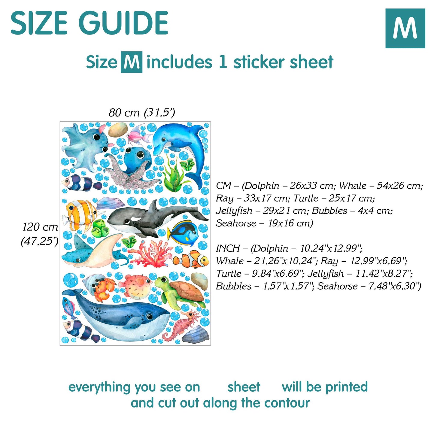 Ocean Wall Decals 15.2
