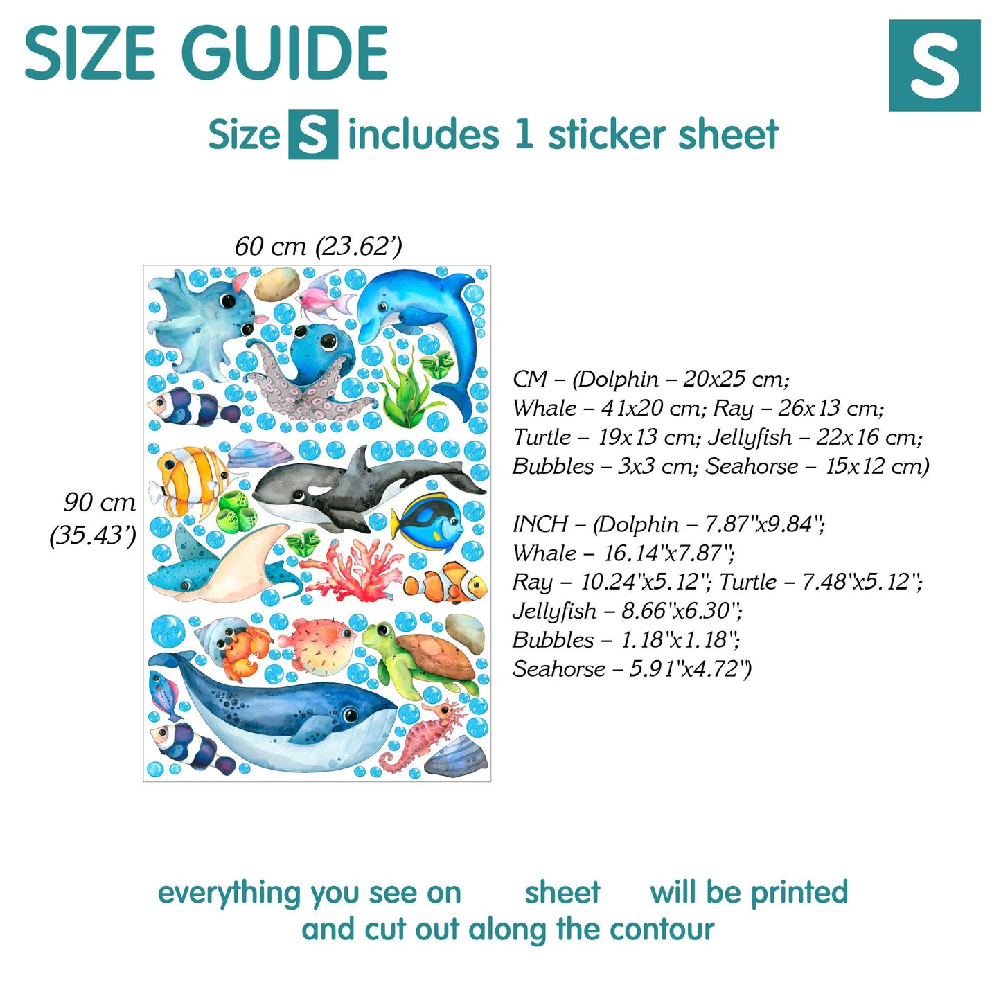 Ocean Wall Decals 15.2
