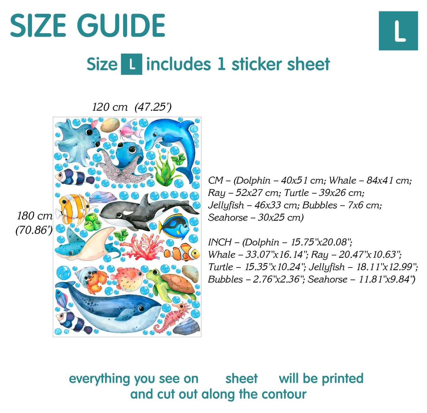 Ocean Wall Decals 15.2