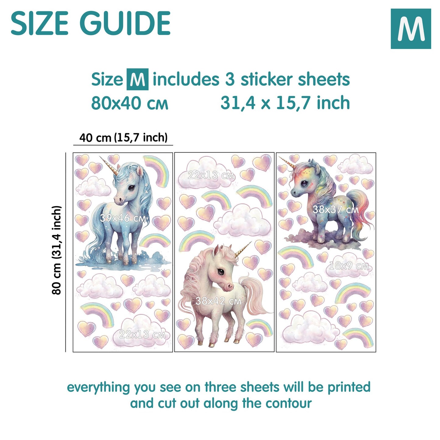 Unicorns Wall Decals 2.11