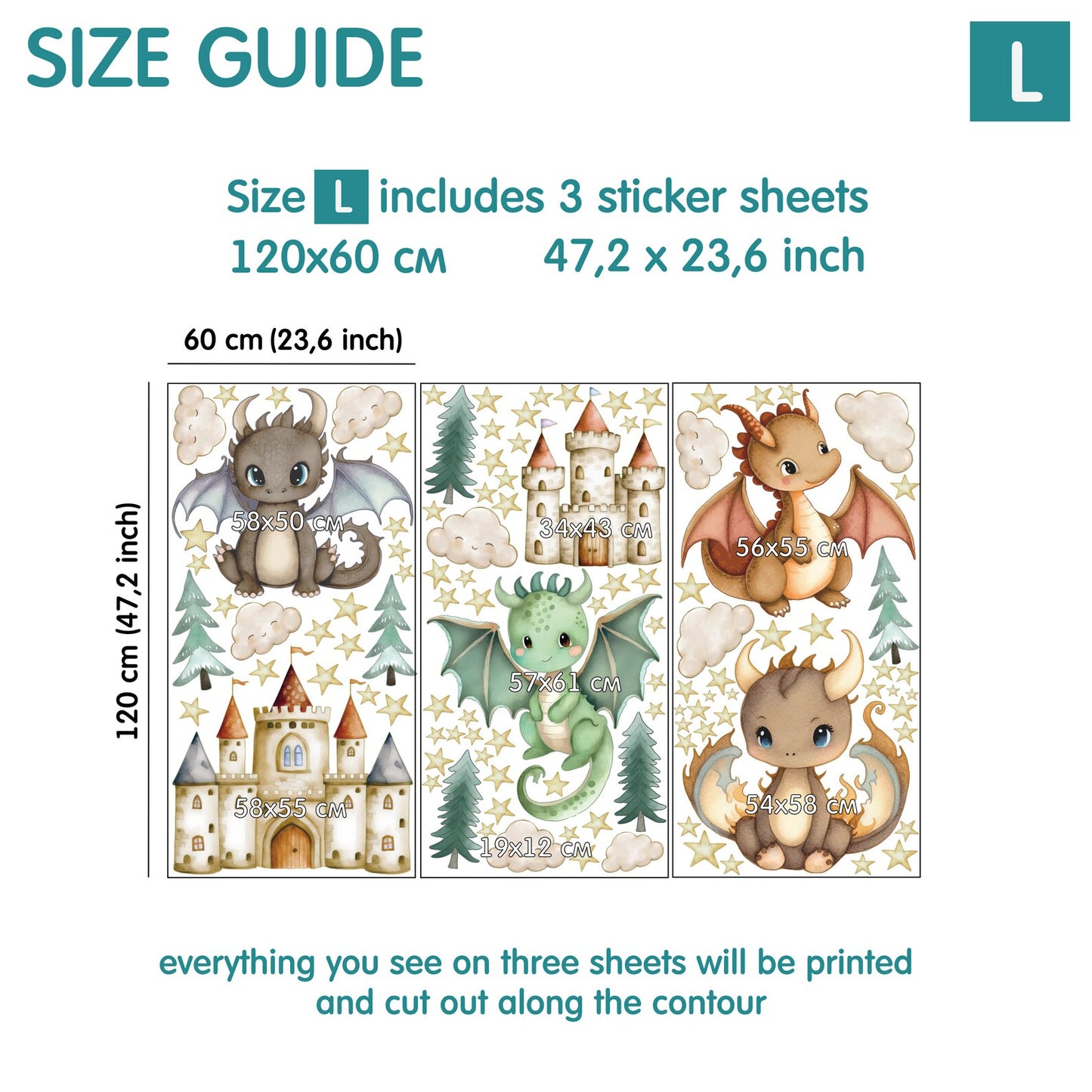Dragons Wall Decals 14.4