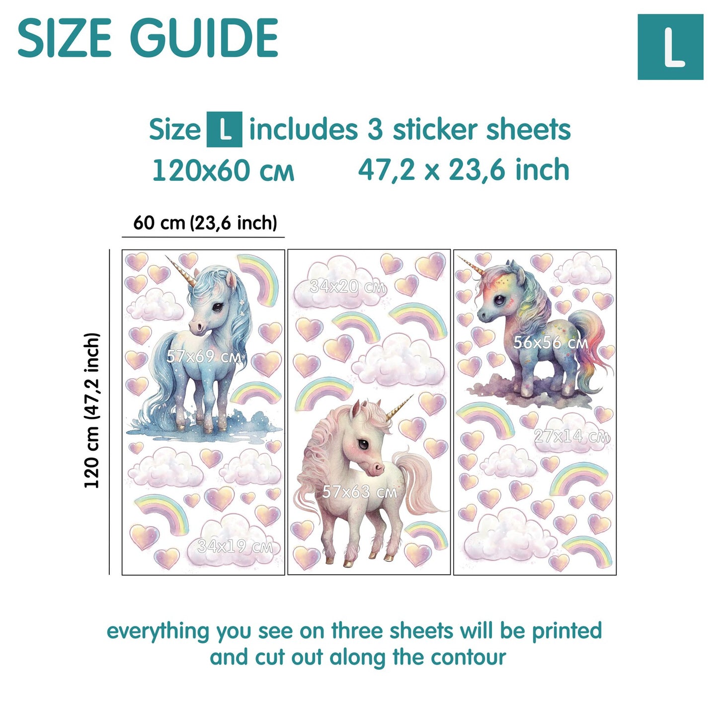 Unicorns Wall Decals 2.11