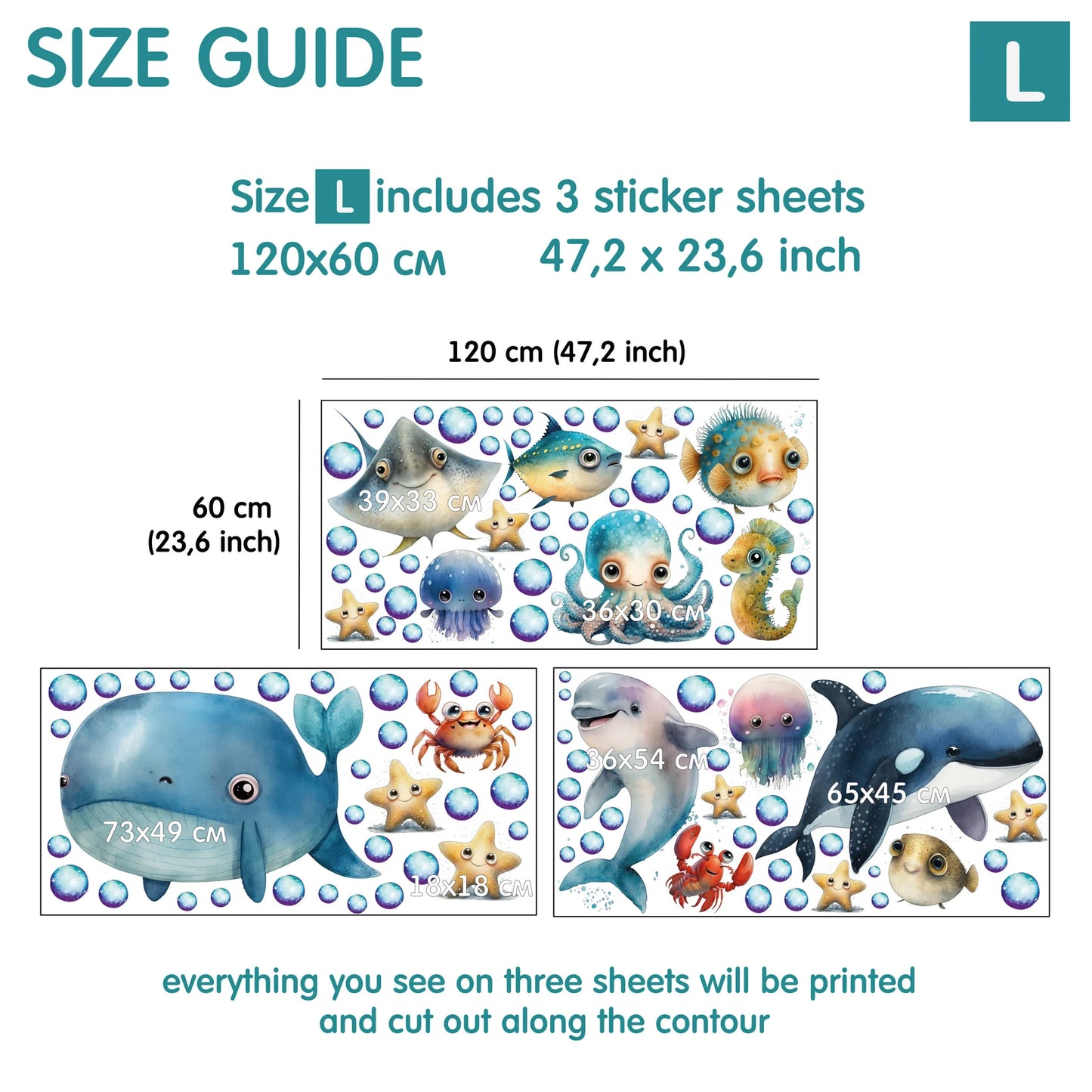 Ocean Wall Decals 15.12