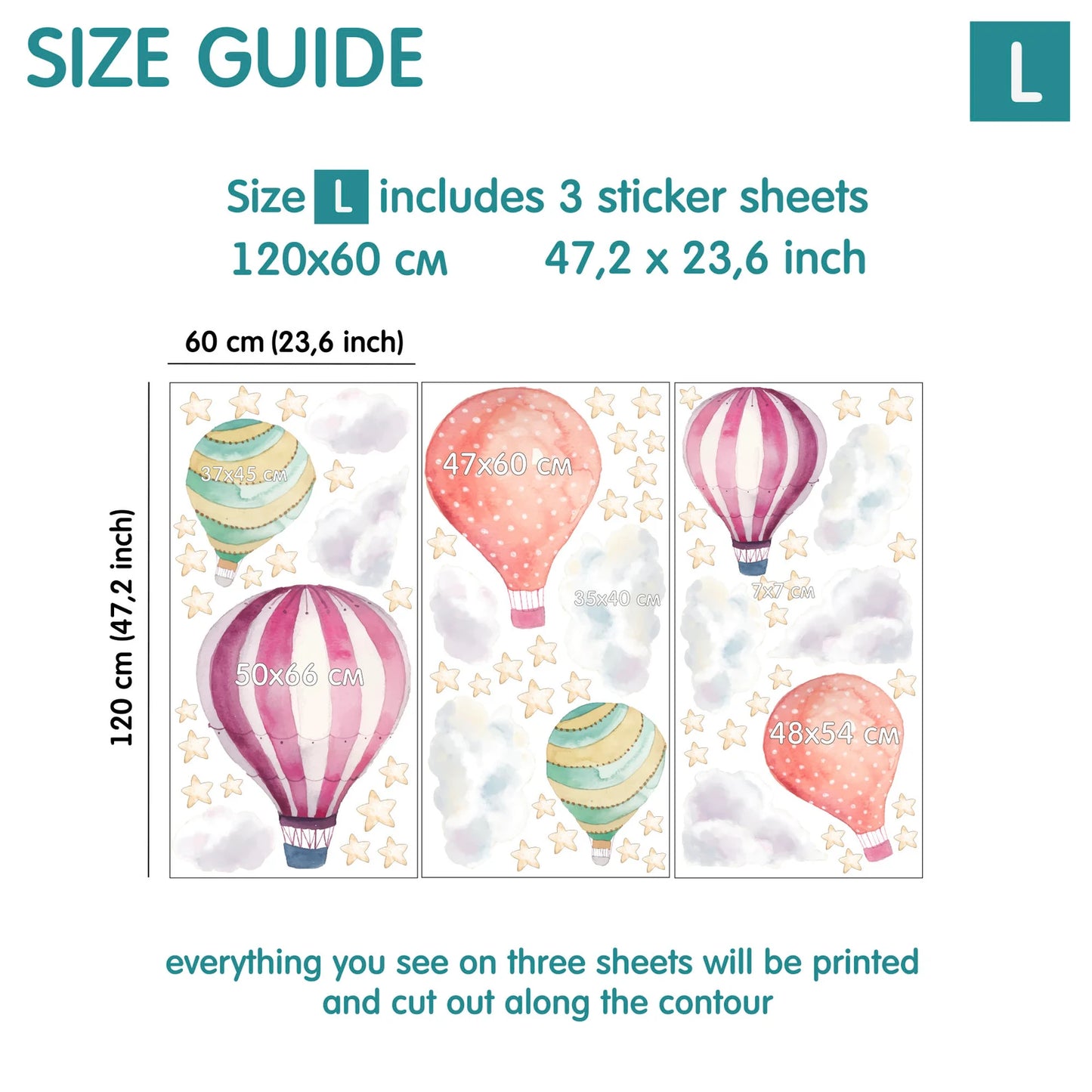 Hot Air Balloon Wall Decals 5.12