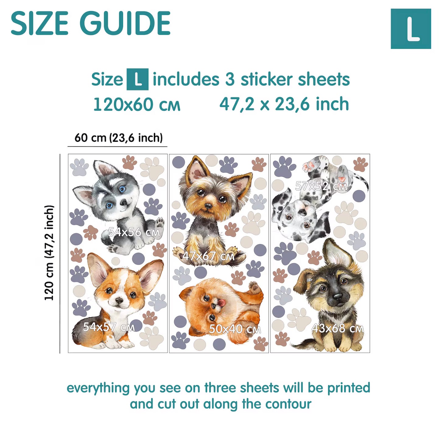 Dogs Wall Decals 14.8