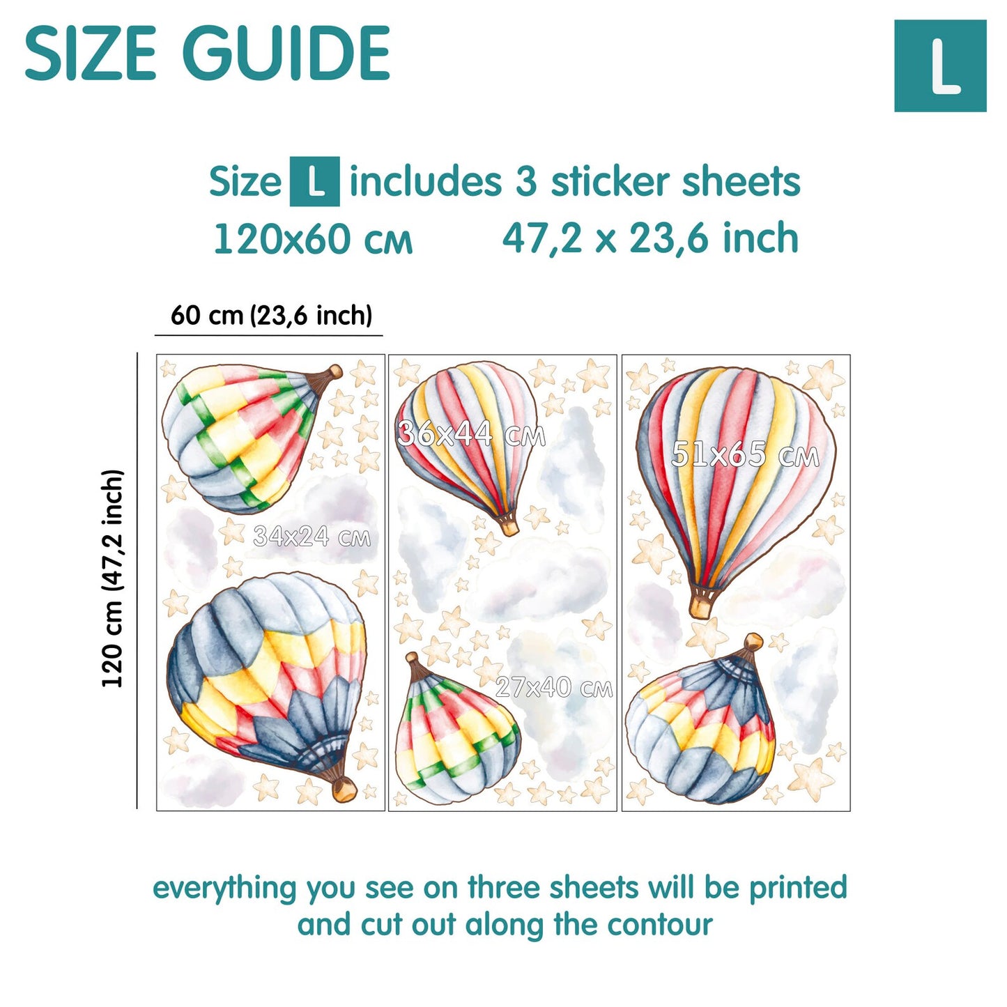 Hot Air Balloon Wall Decals 2.12