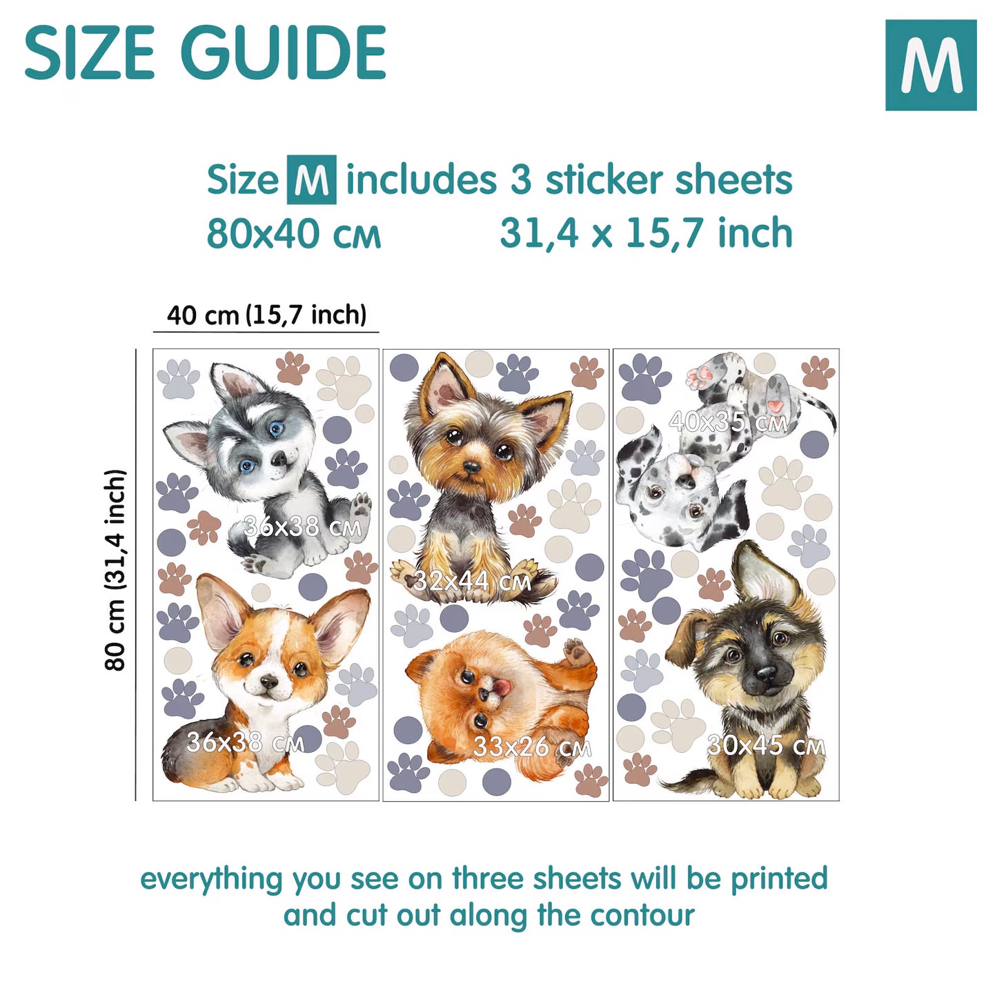 Dogs Wall Decals 14.8