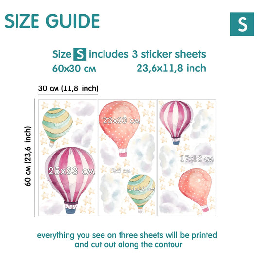 Hot Air Balloon Wall Decals 5.12