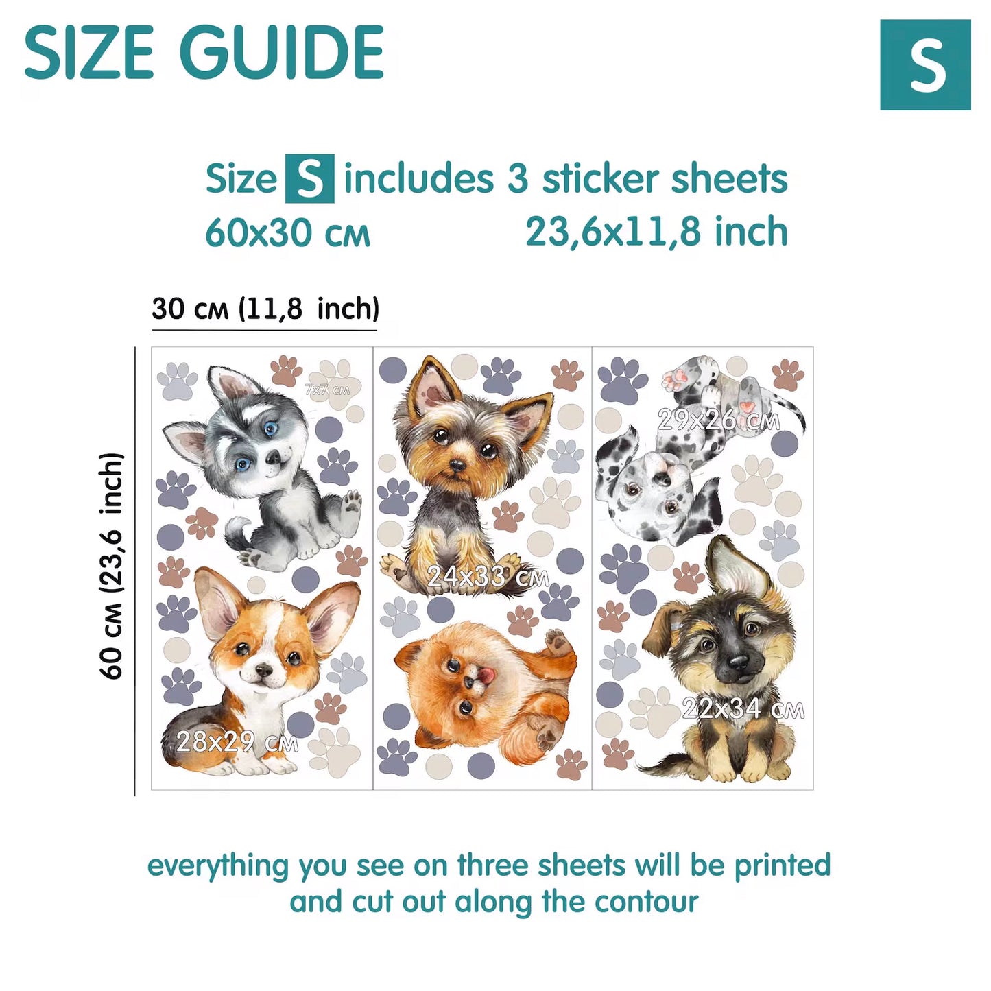 Dogs Wall Decals 14.8