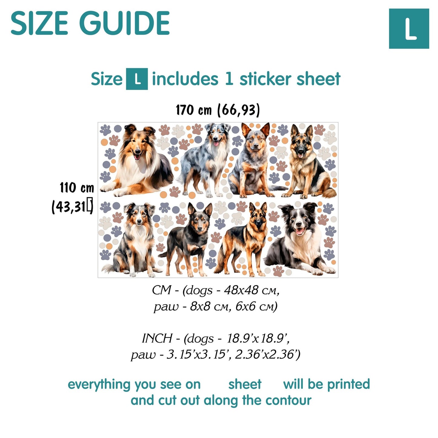 Dogs Wall Decals 9.7