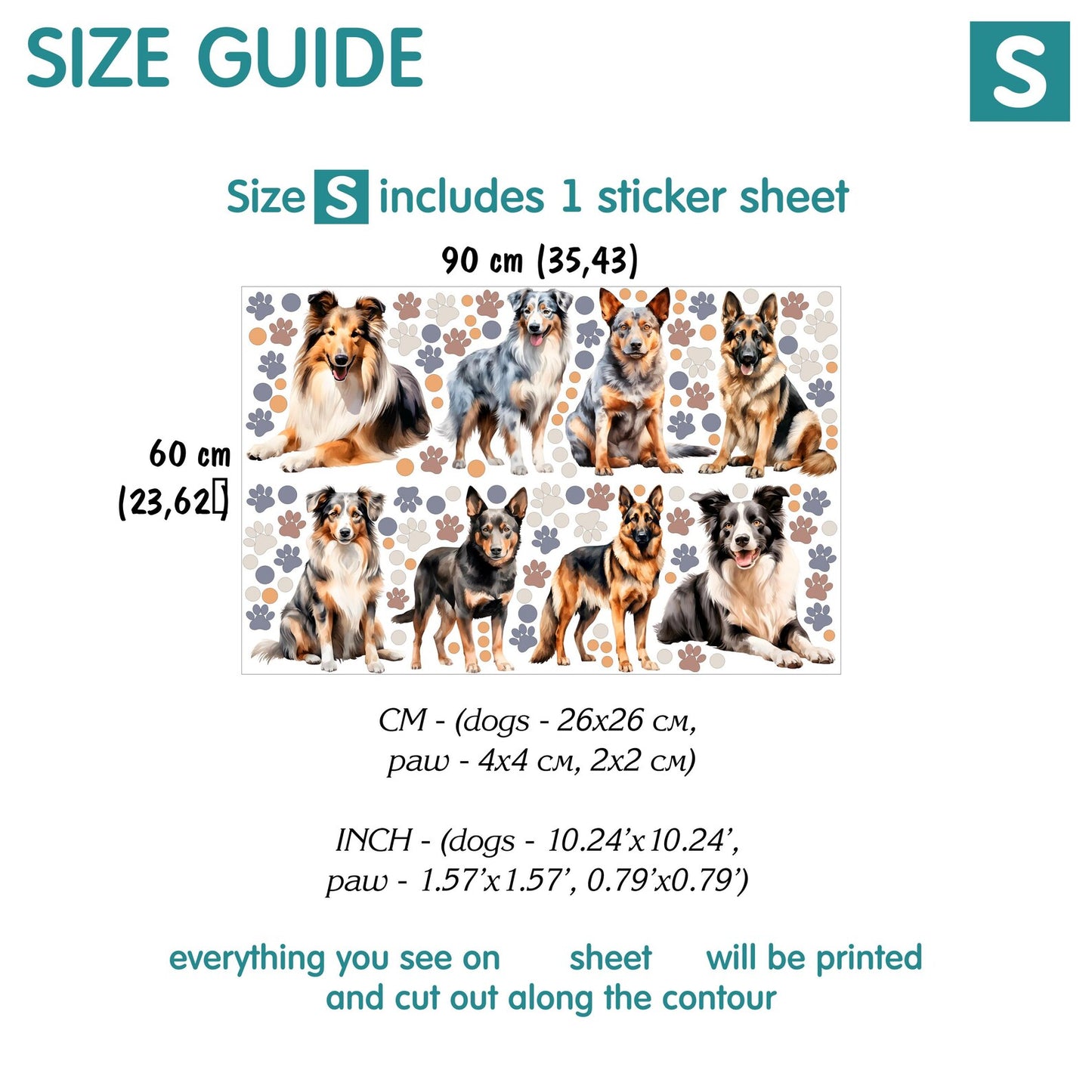 Dogs Wall Decals 9.7