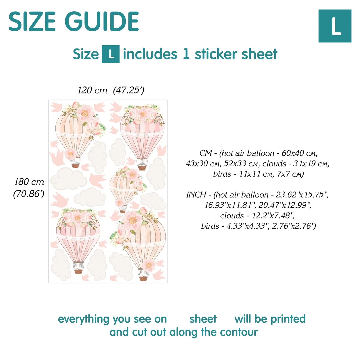 Hot Air Balloons Wall Decals
