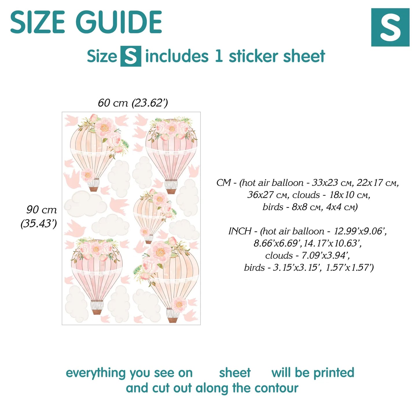 Hot Air Balloons Wall Decals