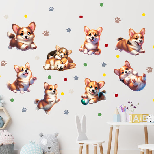 Corgi Dogs Wall Decals 9.9