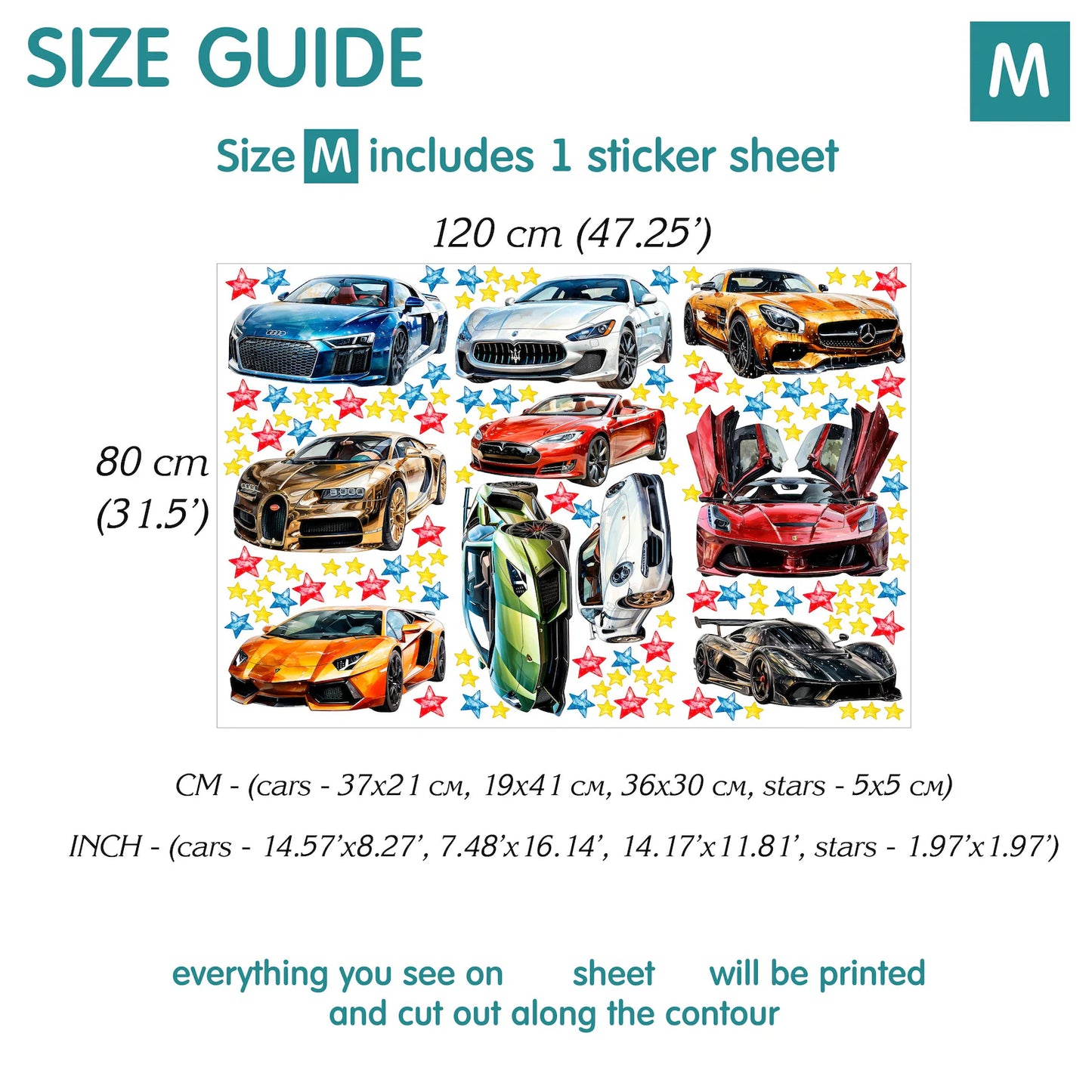Cars Wall Decals 11.8
