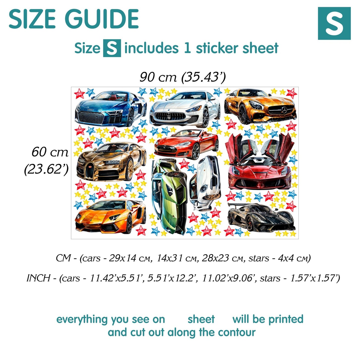 Cars Wall Decals 11.8