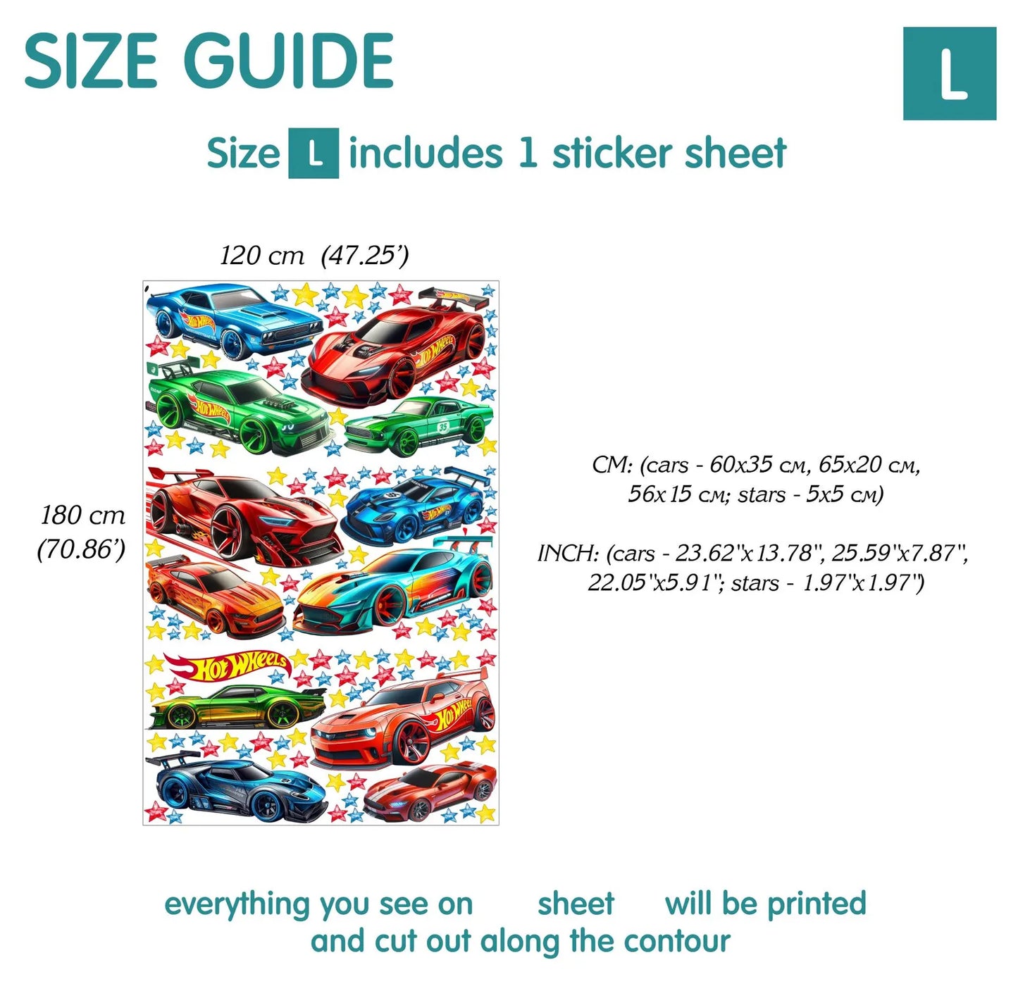 Cars Wall Decals 16.8