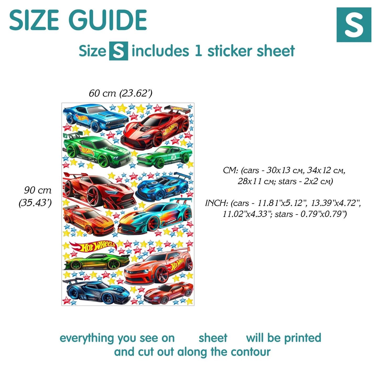 Cars Wall Decals 16.8