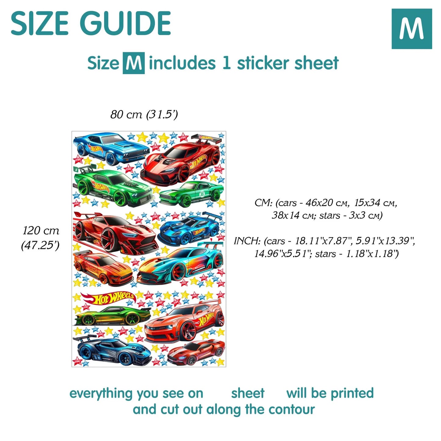 Cars Wall Decals 16.8