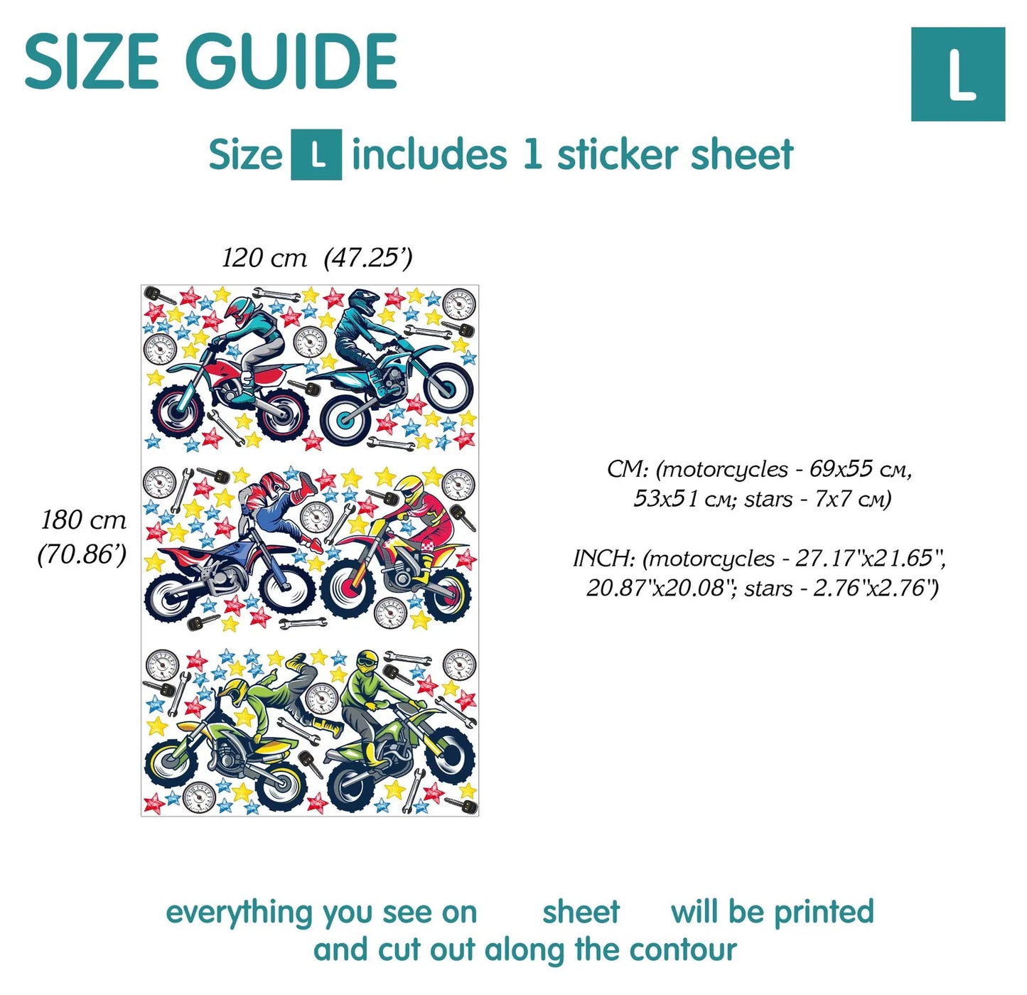 Bike Riders Wall Decals 1.5
