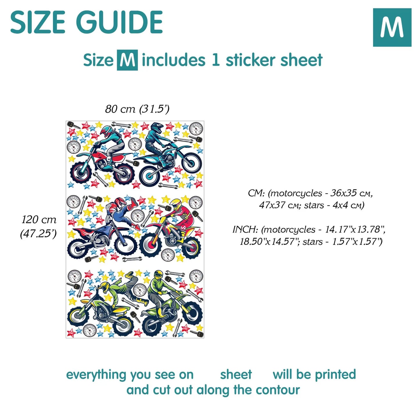 Bike Riders Wall Decals 1.5