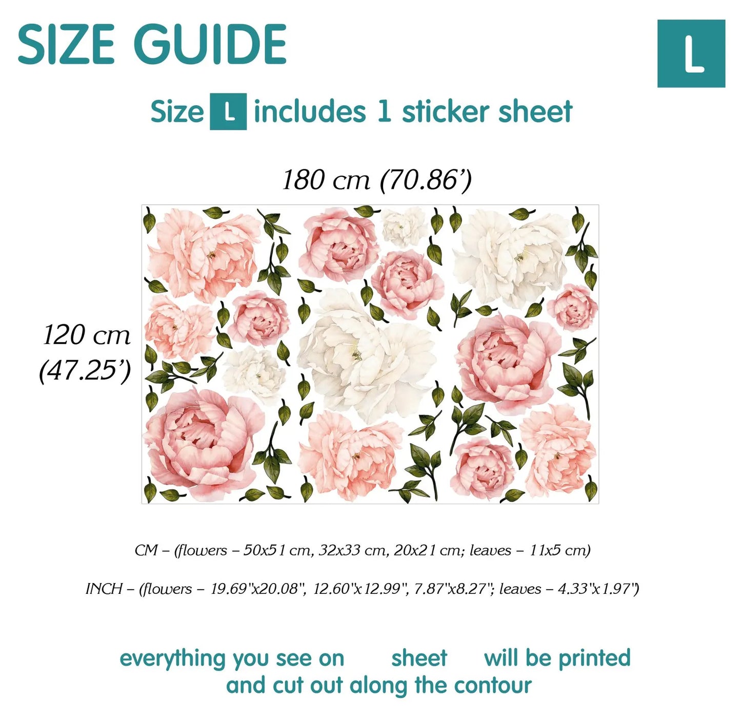 Peonies Wall Decals 1.14
