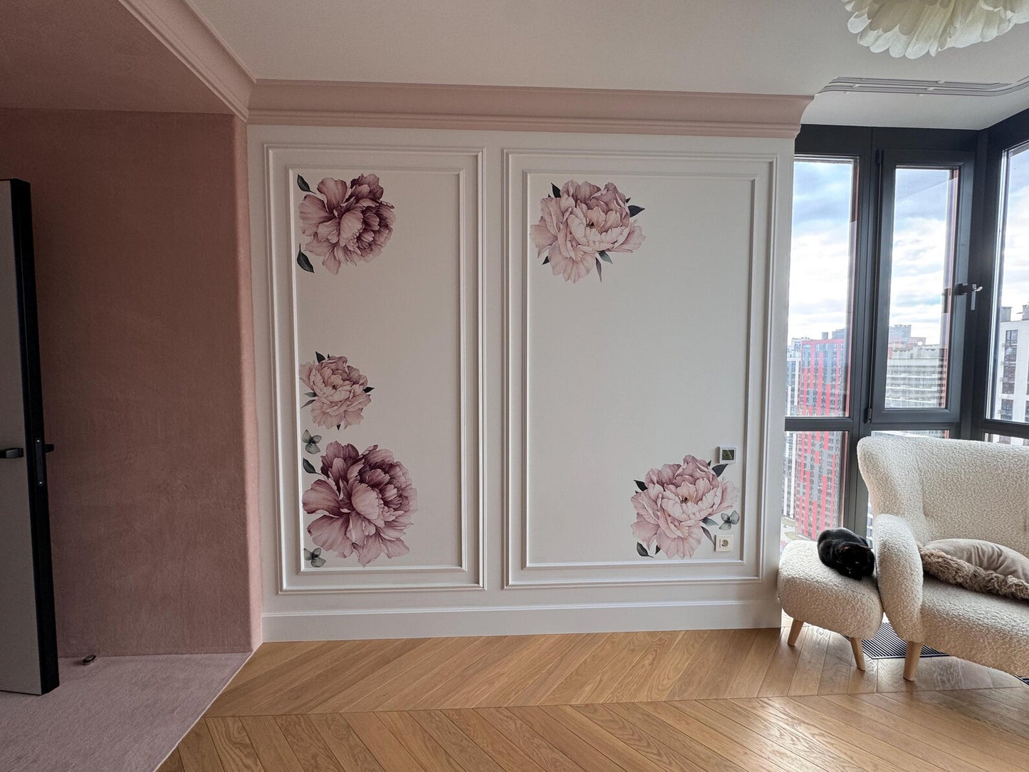 White Peony wall stickers