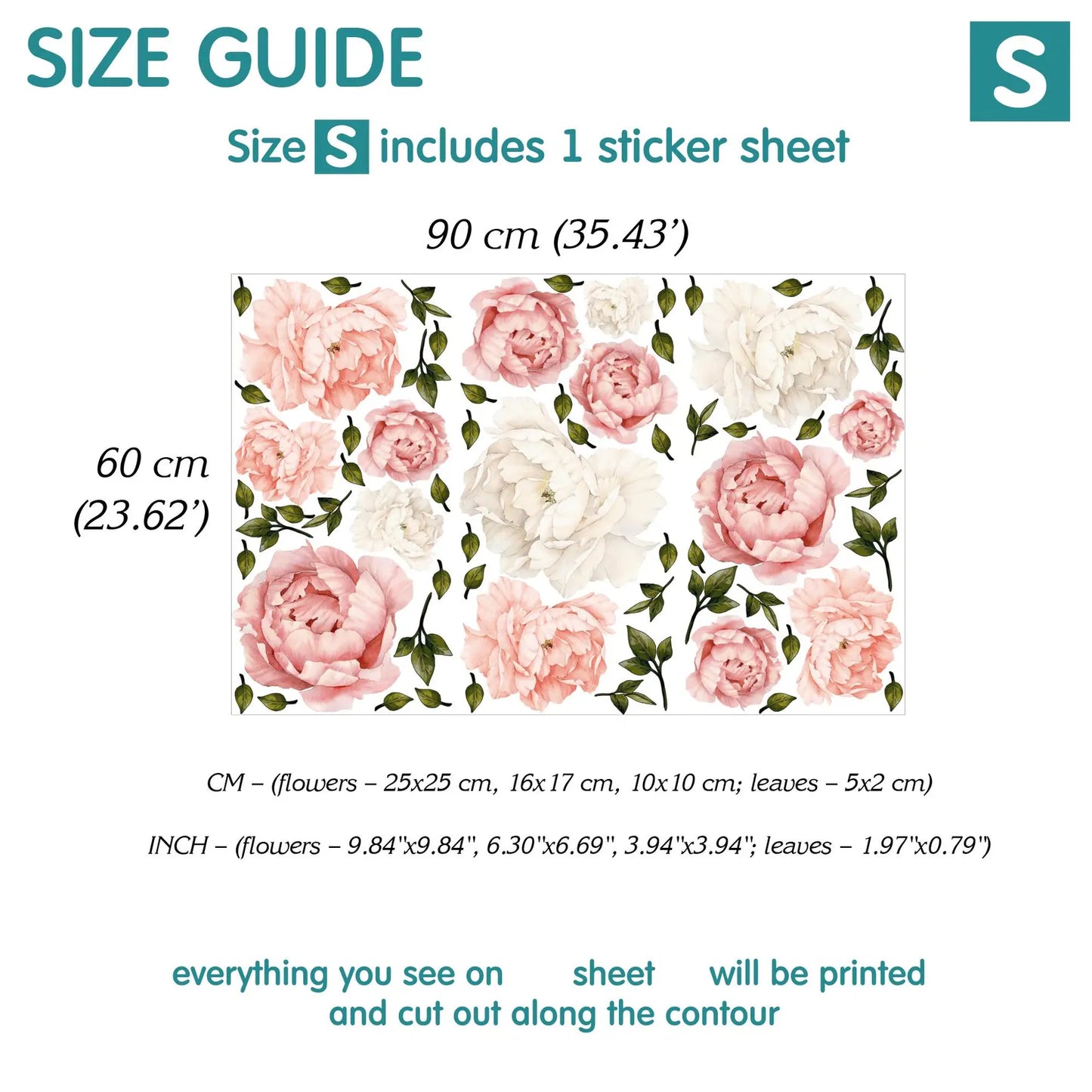 Peonies Wall Decals 1.14
