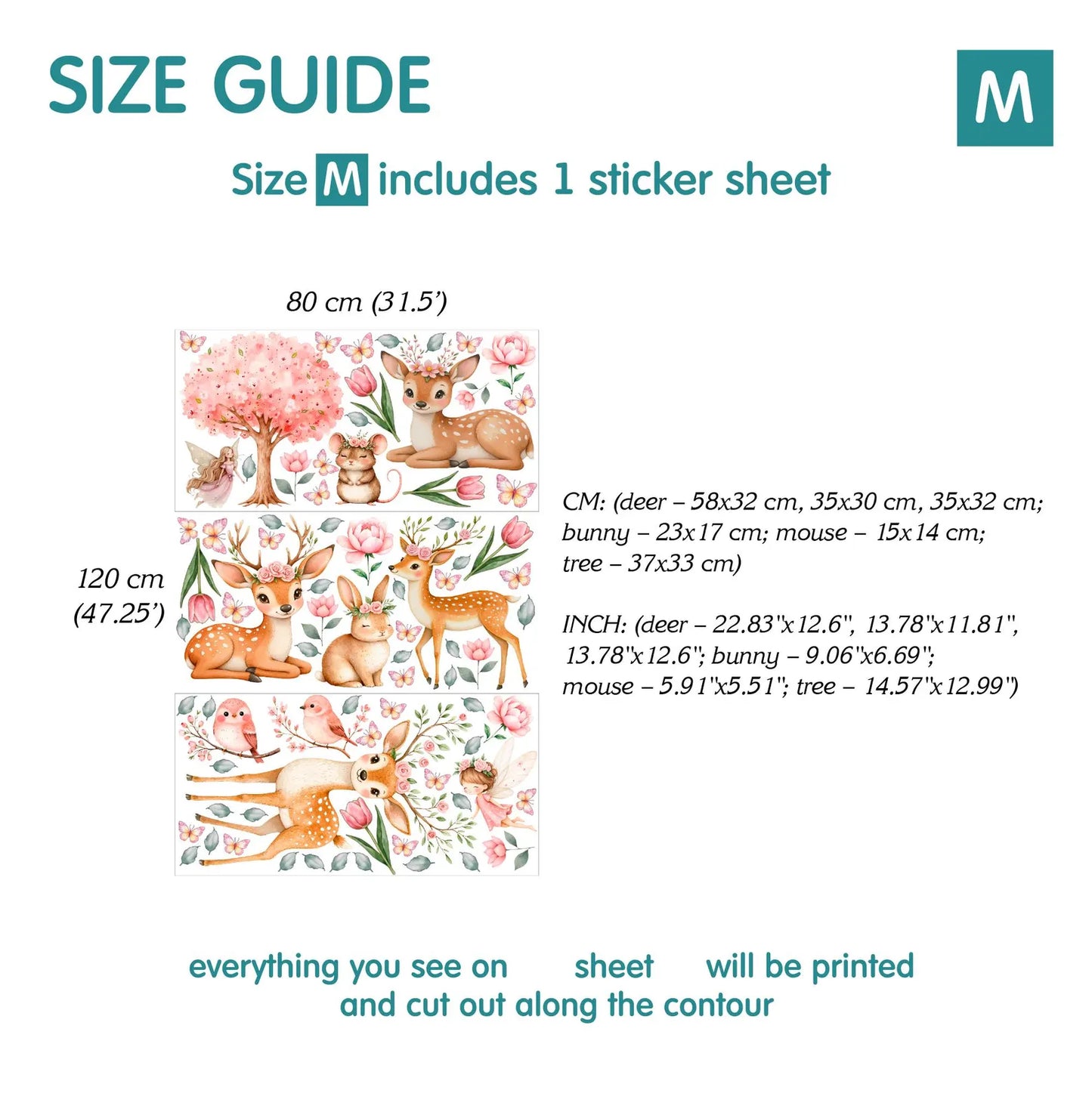 Woodland Animal Wall Decals 5.66