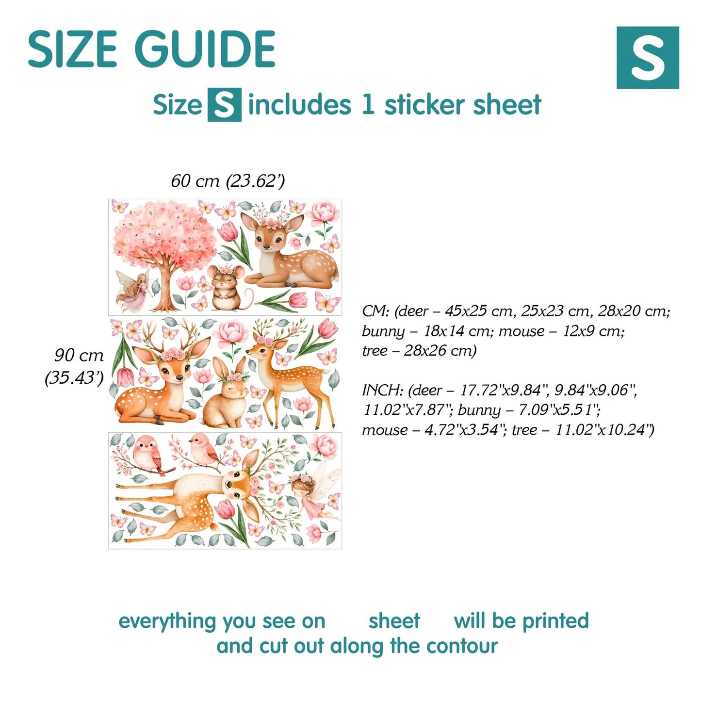 Woodland Animal Wall Decals 5.66