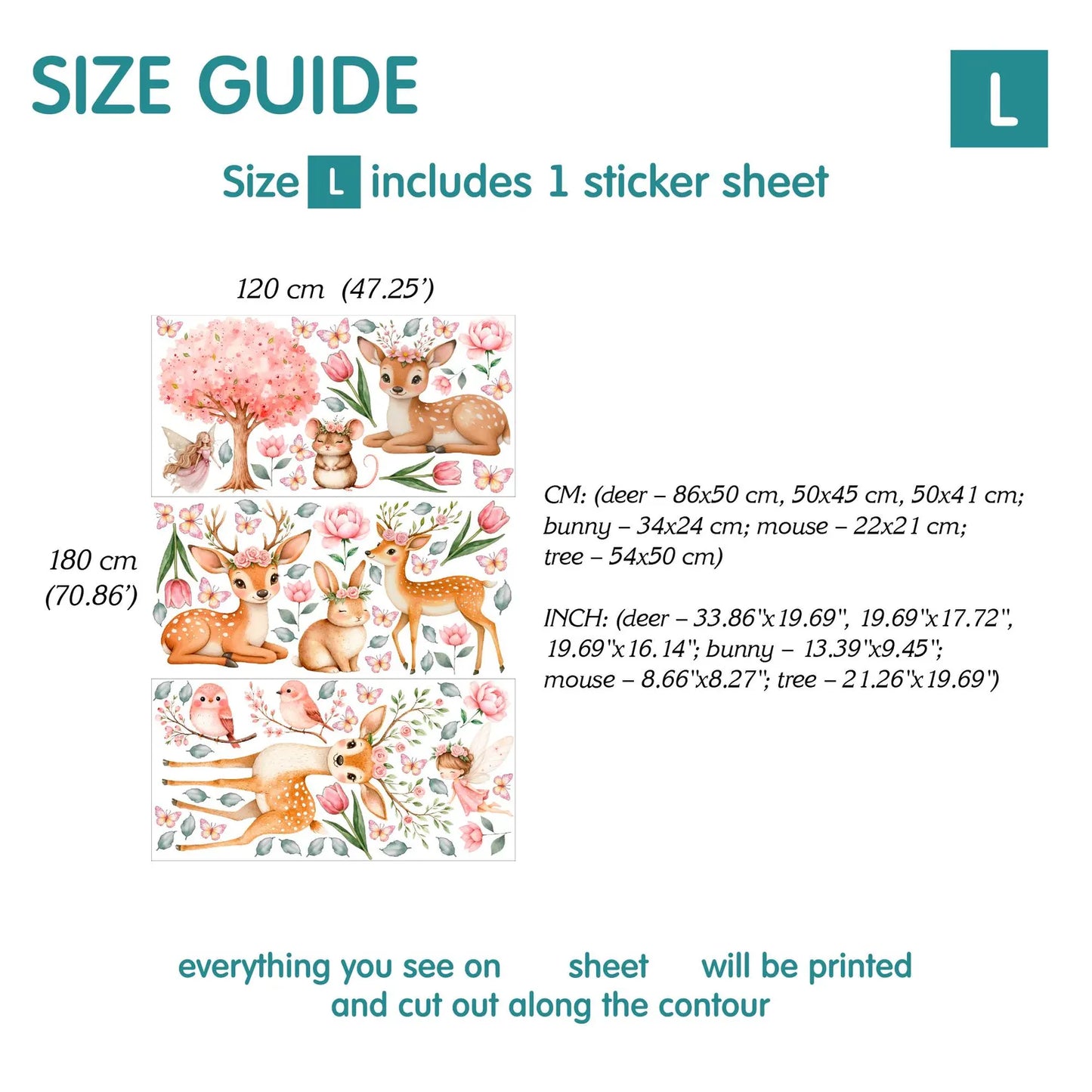Woodland Animal Wall Decals 5.66