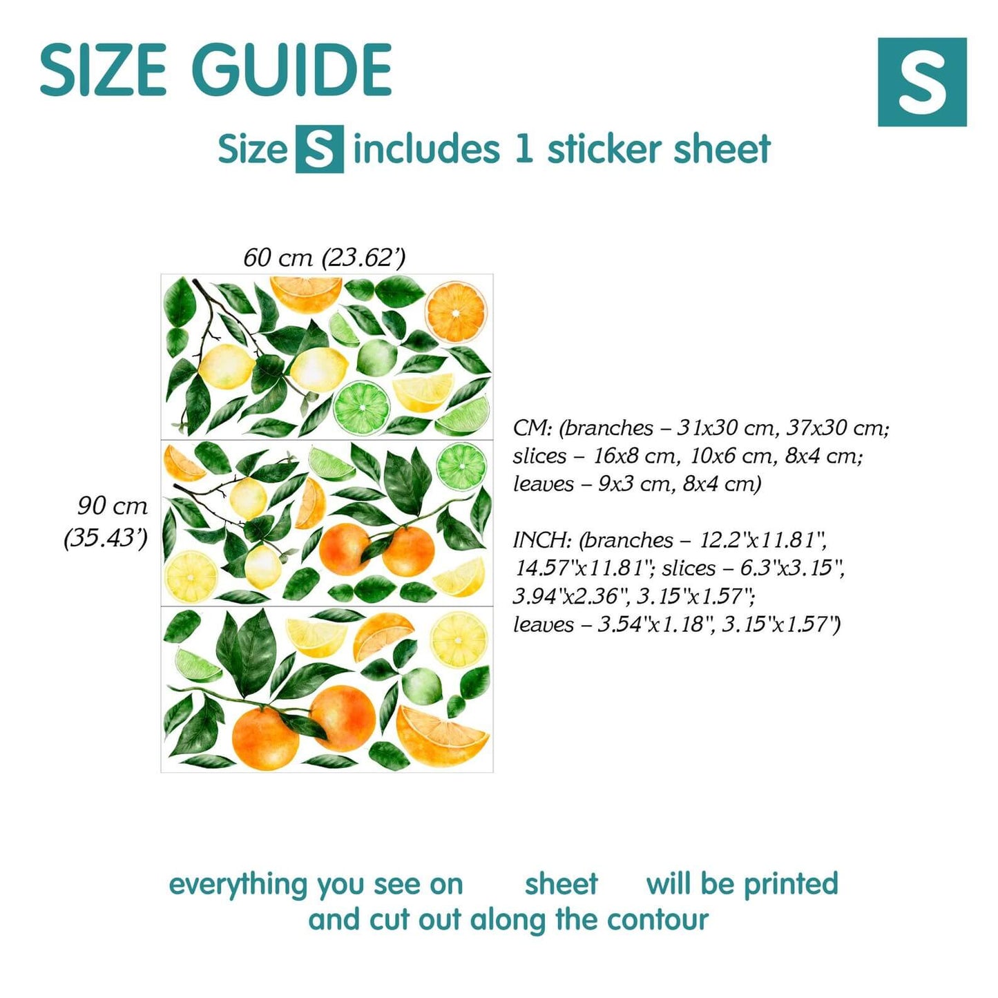 Citrus Fruit Wall Decals