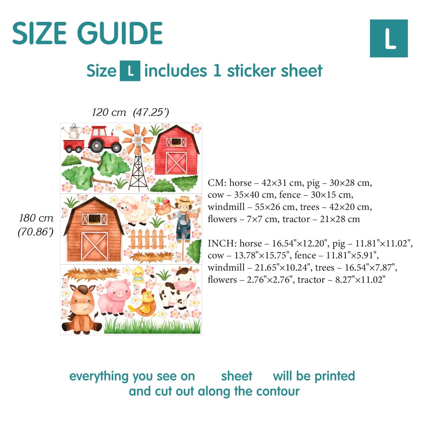 Farm Animal Wall Decals 2.11