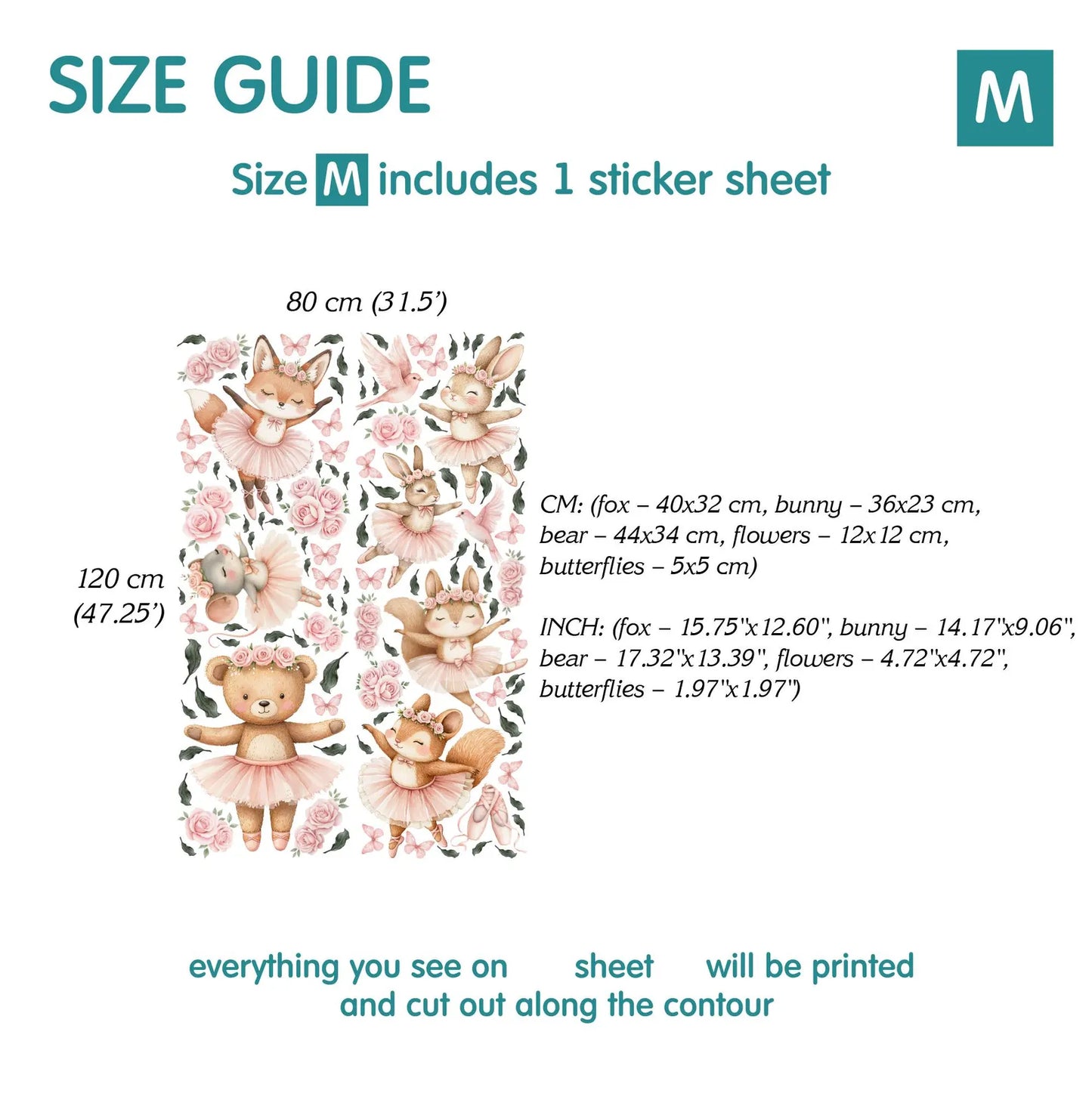 Ballerina Wall Decals (43.7)