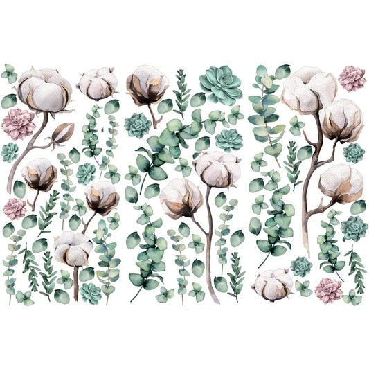 Cotton and Eucalyptus Wall Decals