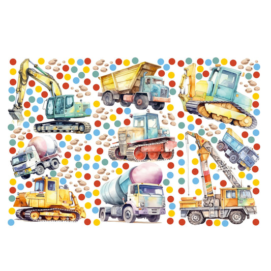 Construction Cars Wall Decals 11.02